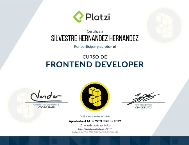 Certificado de Frontend (Platzi)