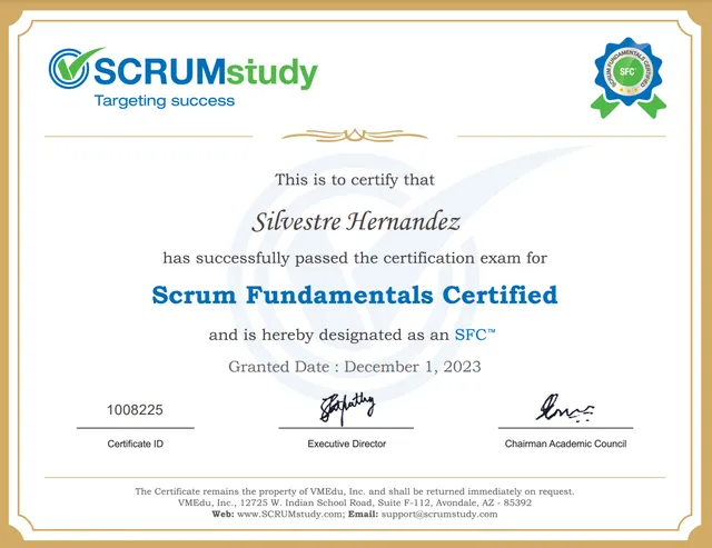 Certificado de Scrum